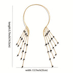 Elevate Your Style with our Exaggerate Faux Pearl Tassel Choker Necklace - Perfect Gift for Women and Girls