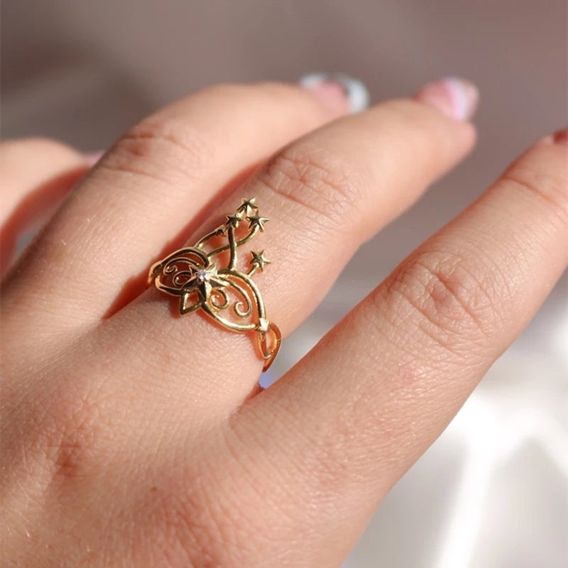 Simple Creative Silver Princess Swan Crown Ring Opening Adjustable Ring Female Fashion Jewelry