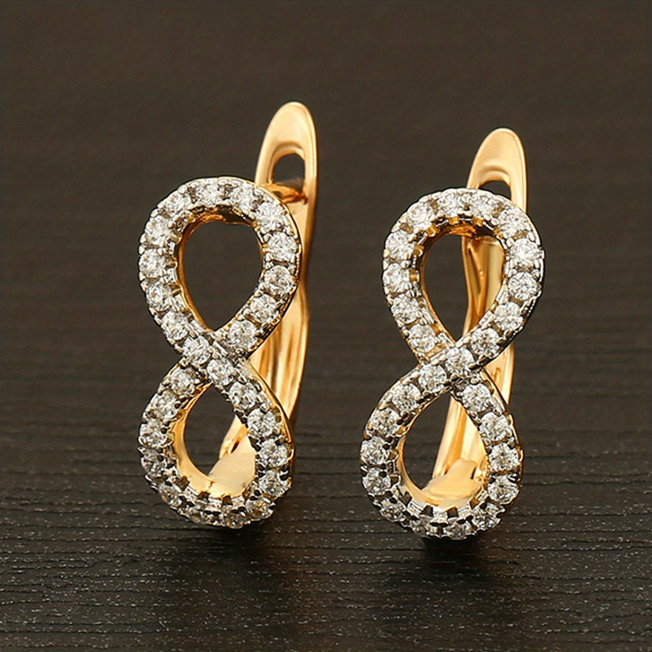 Gorgeous 18K Gold Plated Bohemian Hoop Earrings with Shiny Zircon Decor - Perfect for Everyday Wear!