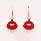 Make a statement with these vintage red lips drop earrings - perfect for parties and costumes
