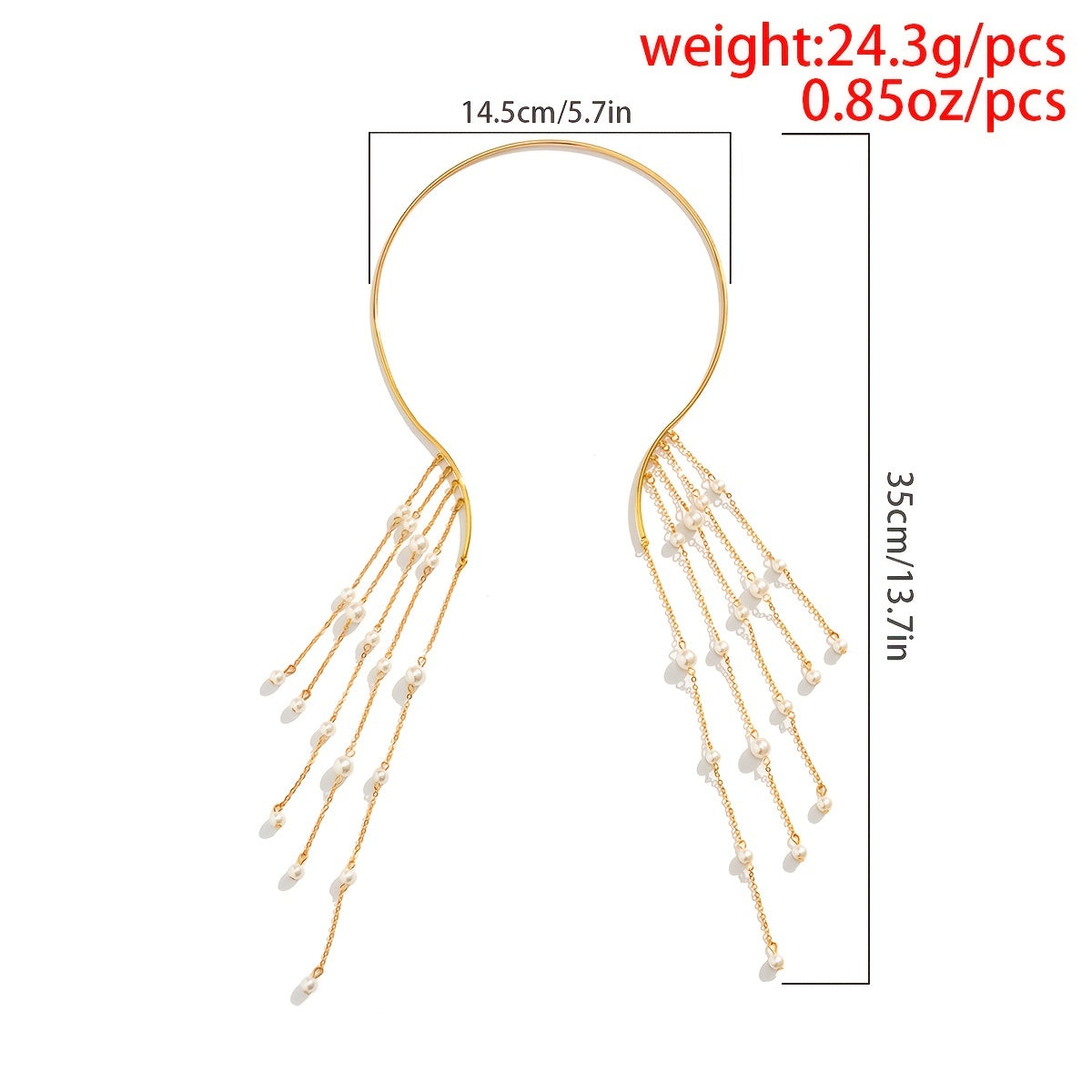 Elegant Fine Jewelry For Women & Girls: Exaggerate Faux Pearl Tassel Open Choker Necklace