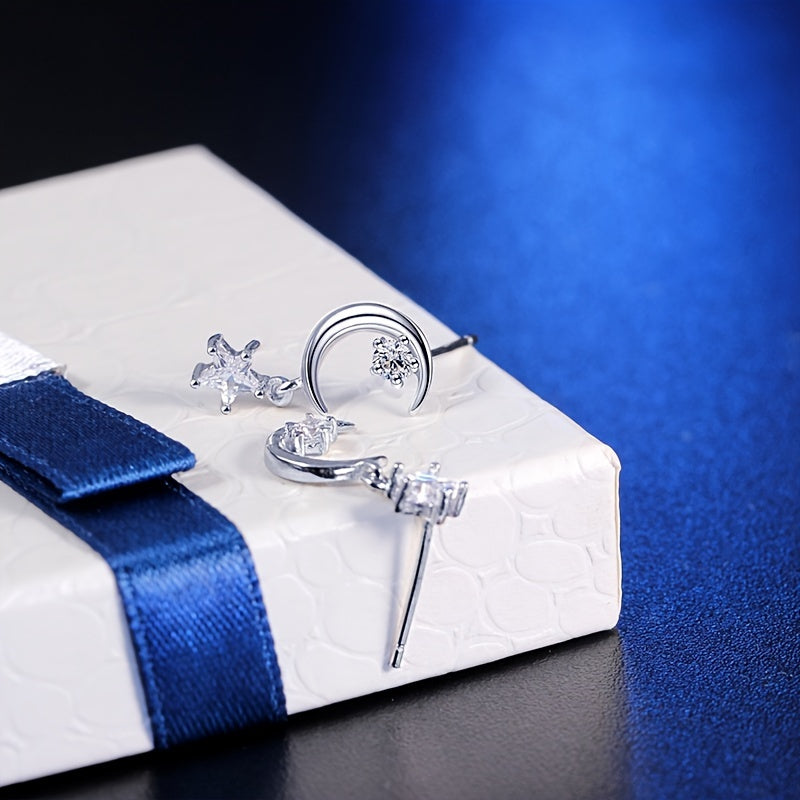 Gorgeous Star Moon Zircon Earrings - Perfect Gift for the Special Female in Your Life!