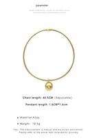 FN Simple Round Ball Collar Chain Metal Necklace LOJS75