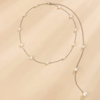 Sexy Faux Pearl Charm Chain Back Chain Body Chain Minimalist Necklace Women's Fine Jewelry Trendy Jewelry