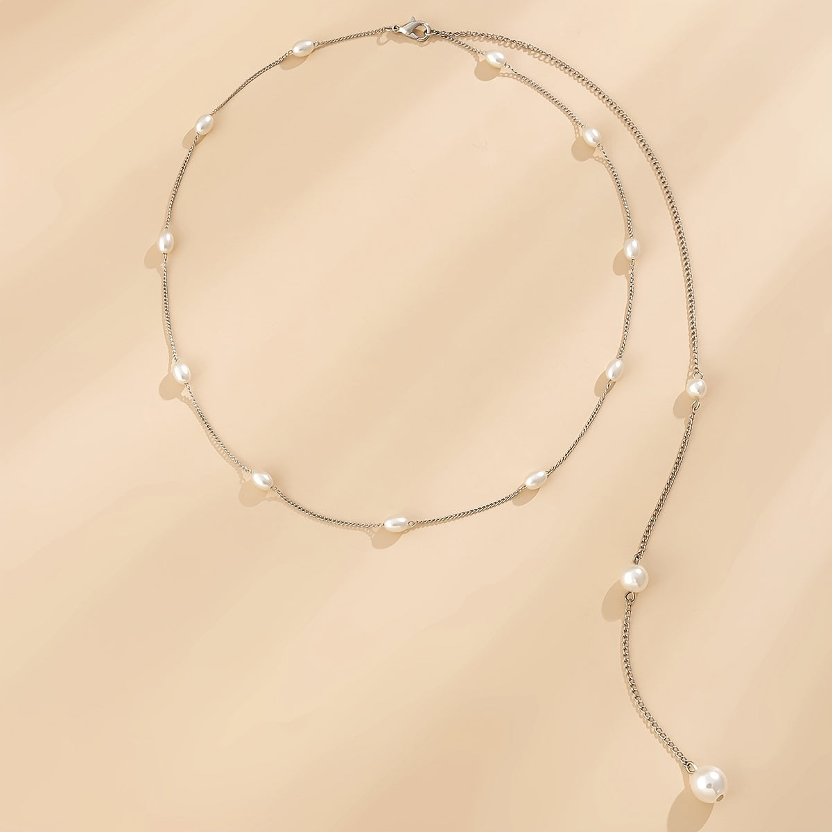 Sexy Faux Pearl Charm Chain Back Chain Body Chain Minimalist Necklace Women's Fine Jewelry Trendy Jewelry