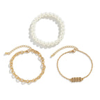 3pcs Beautiful Number Pendant Pearl Bracelet Set