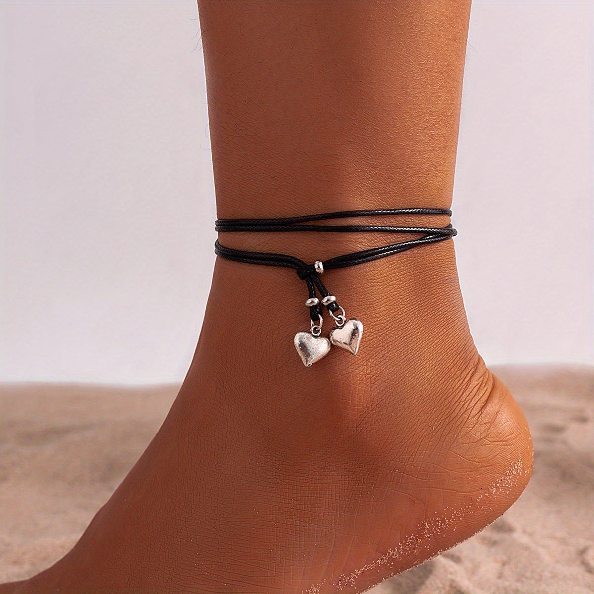 Lovely Double Heart Anklet: Waterproof & Stylish for Every Occasion!