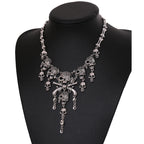 Vintage Skull Necklace: Punk Style Sweater Chain for Halloween Holiday Jewelry Accessories