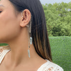 Glamorous Star-Shaped Crystal Tassel Earrings - Add Sparkle to Any Outfit!