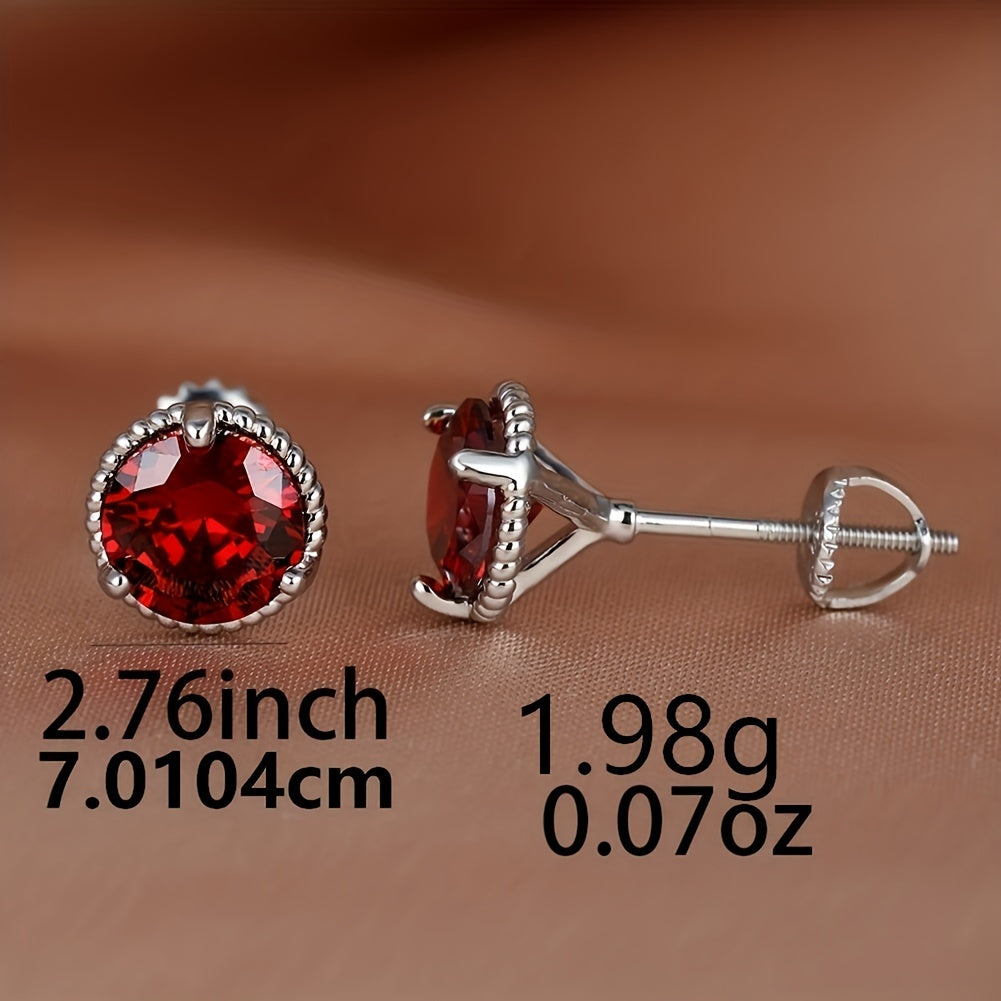 Trendy Retro Round Zircon Earrings - 18K Gold Plated Copper Jewelry - Perfect Gift for the Stylish Female