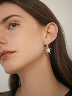 FN 925 Silver Needle Five-Pointed Star Earrings Ear Clips LOJS129