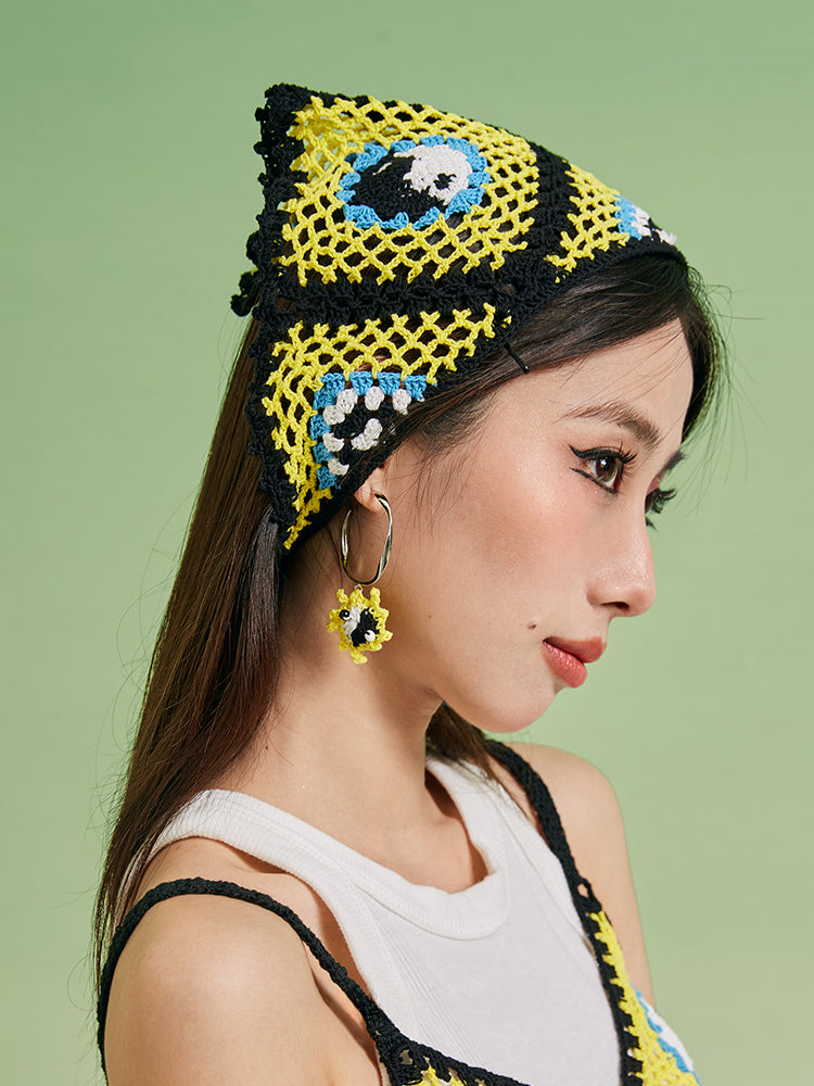 LB Hand Hook Knitting â€?Tai Chiâ€?Triangle Headscarf Hair Band LOJL79