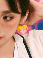 LB Hand Crochet "Love" Earrings Sweet "Heart" Earrings LOJL104