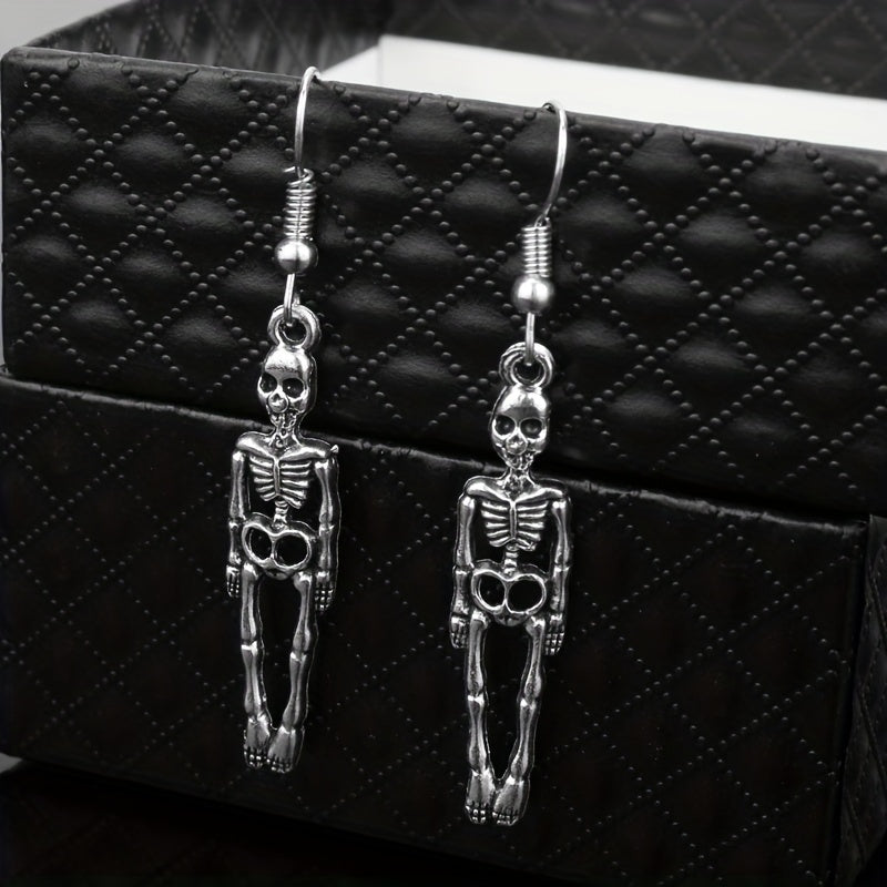 Vintage Skull Head Pendant Earrings - Perfect for Men & Women, Hip-hop & Halloween Decorations!
