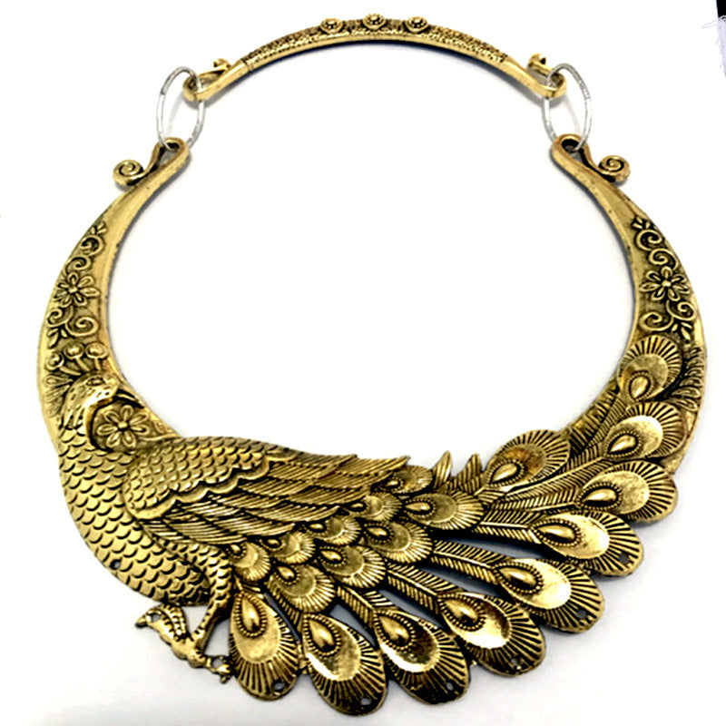 Vibrant Peacock-Shaped Necklace - A Stunning Bohemian Ethnic Style Accessory