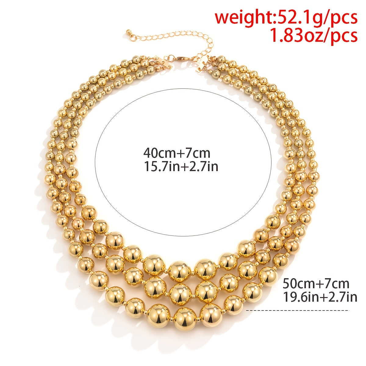 Make a Statement with our Exaggerated Geometric CCB Ball Clavicle Chain Hip Hop Necklace in Gold