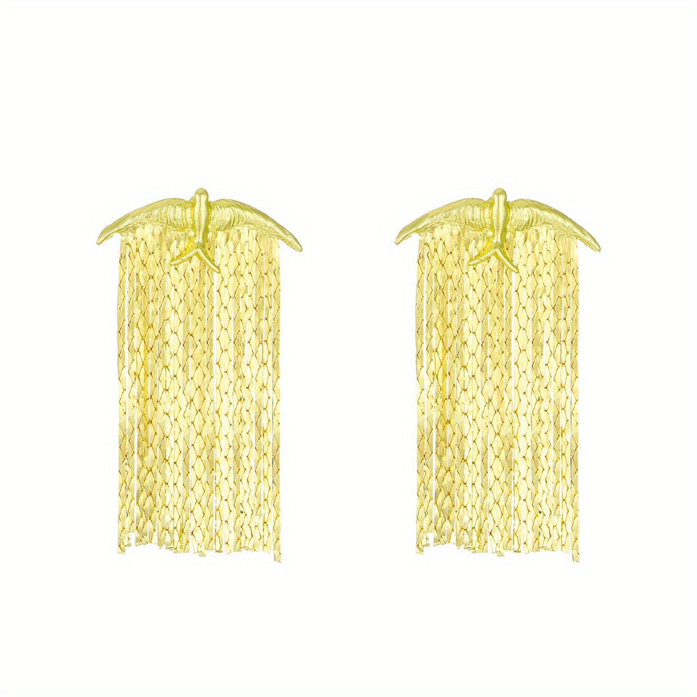 Vintage Light Luxury Tassel Dangle Earrings Women's High-end Waterfall Earrings Retro Gift For Girls Women (1 Pair)