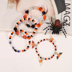 Halloween Bat Pumpkin Pendant Ladies Multilayer Beads Bracelet