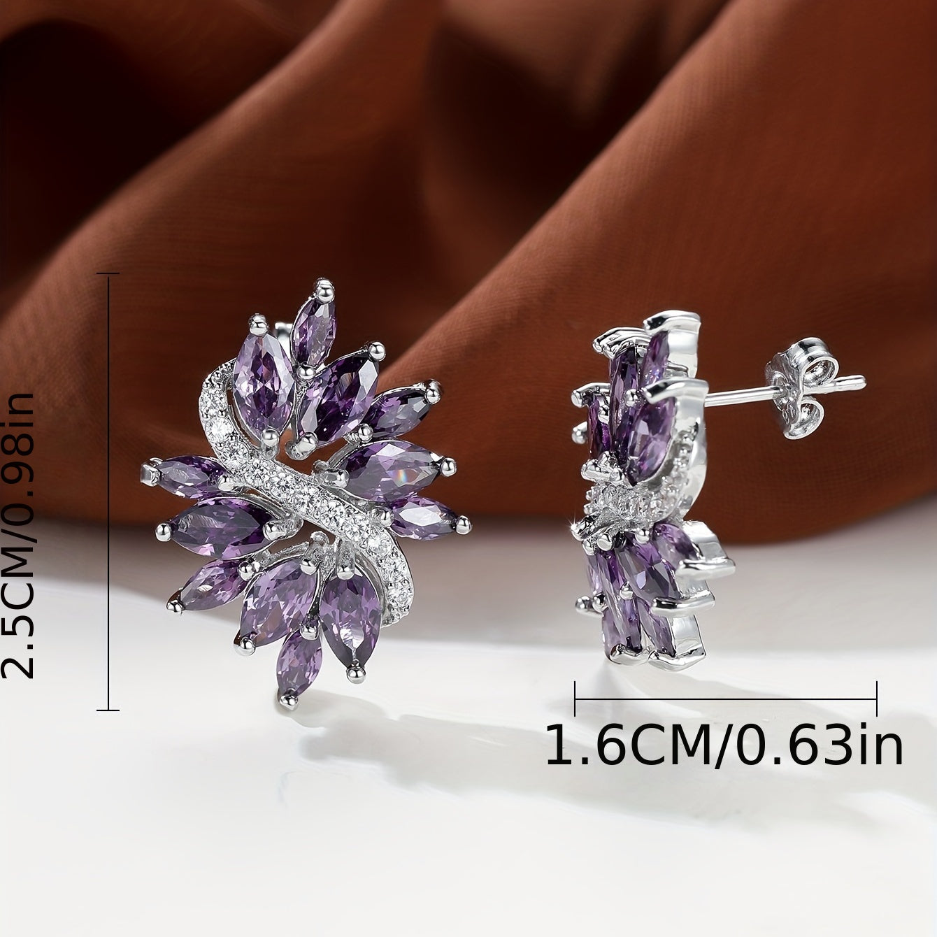 Elevate Your Style with 18K Gold Plated Multicolor Zircon S-Shaped Earrings for Women & Girls