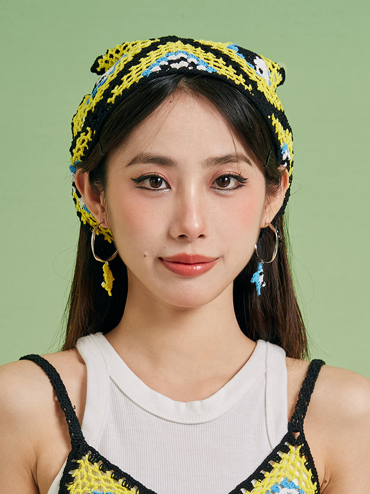 LB Hand Hook Knitting â€?Tai Chiâ€?Triangle Headscarf Hair Band LOJL79
