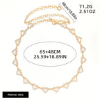 Bling Bling Hollow Out Love Heart Waist Chain Inlaid Shiny Rhinestone Elegant Waist Belt Body Chain
