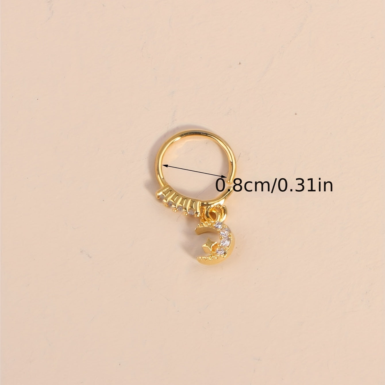 Add a celestial touch to your look with our Moon & Star Dangle Nose Hoop Rings - Perfect for Unisex Body Piercing Jewelry!
