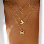 5 Styles Love Butterfly Moon Zircon Pendant Necklace For Women Teen Daughter Jewelry Birthday Gifts