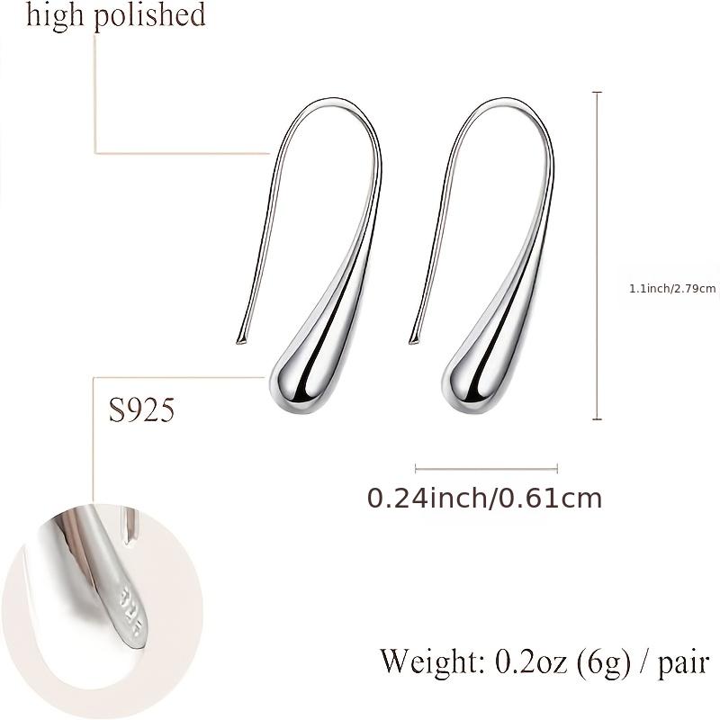 Add a touch of elegance with our Fashionable Water Drop 925 Silver Earrings - Women's Fine Jewelry