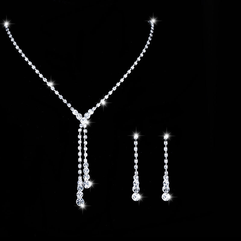 Elegant Crystal Tassel Jewelry Set for Weddings, Proms, and Special Occasions