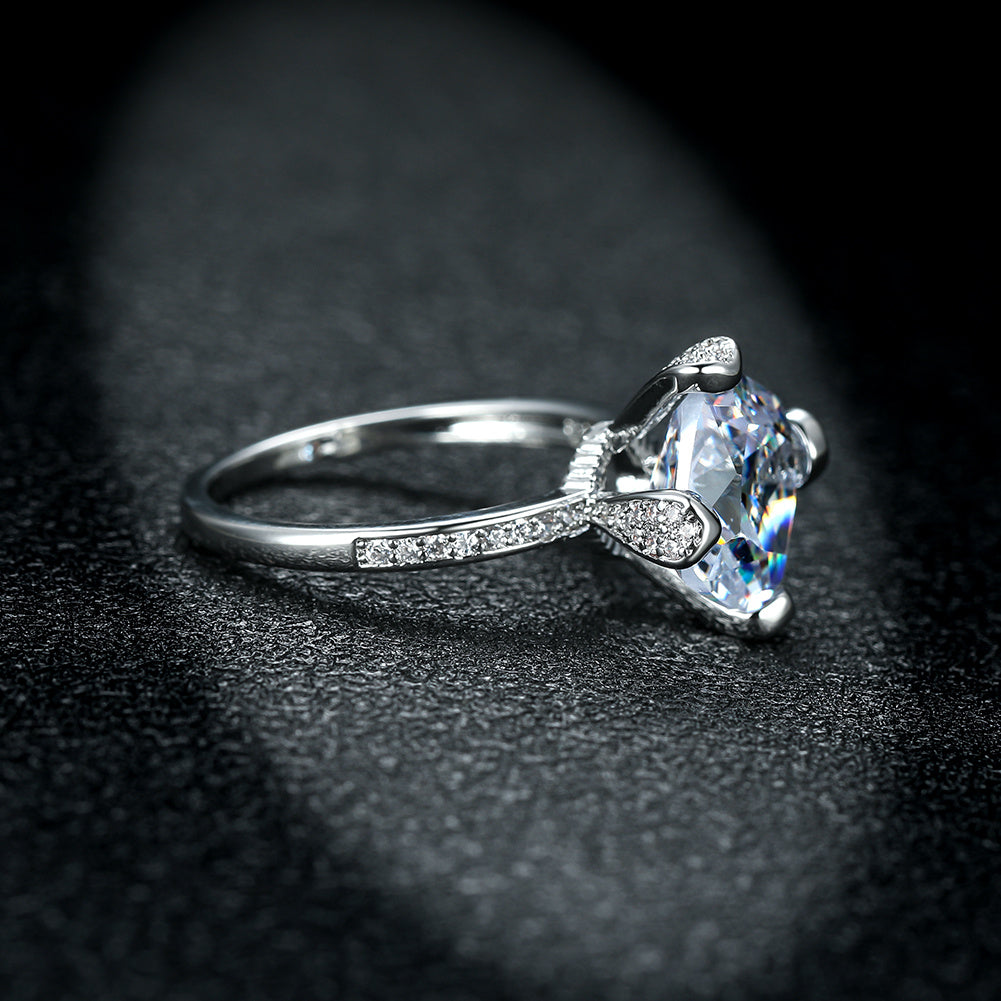 Stunning Square Silver Wedding Ring