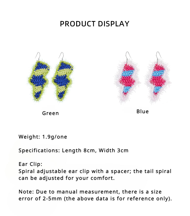 LB Hand Crochet "Lightning" Earrings LOJL103