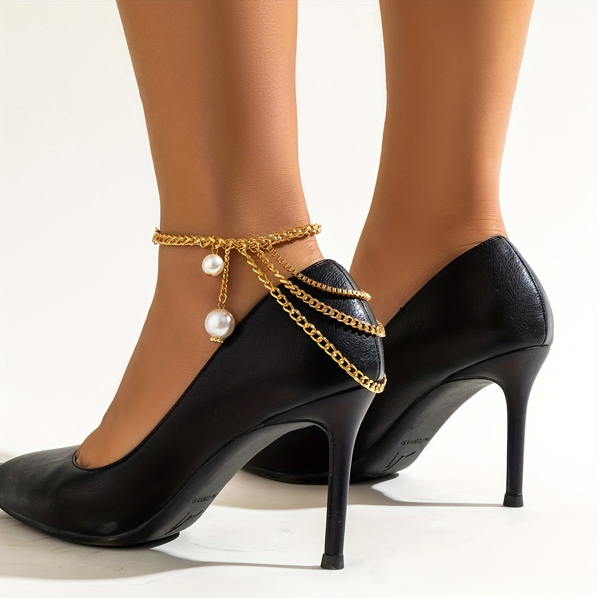 Gorgeous Faux Pearl Layered Anklet - Perfect for Any Occasion!