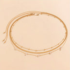 3-Piece Irregular Copper Chip Stone Waist Chain - Perfect for Summer Beach Body Jewelry!