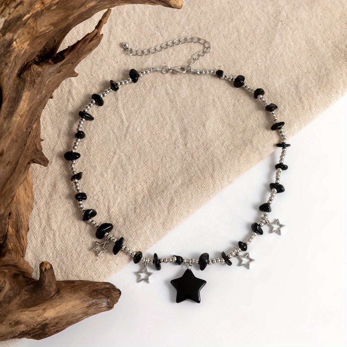 Colorful Irregular Stone Vintage Turquoise Beads Star Pendant Clavicle Necklace For Girls Gift