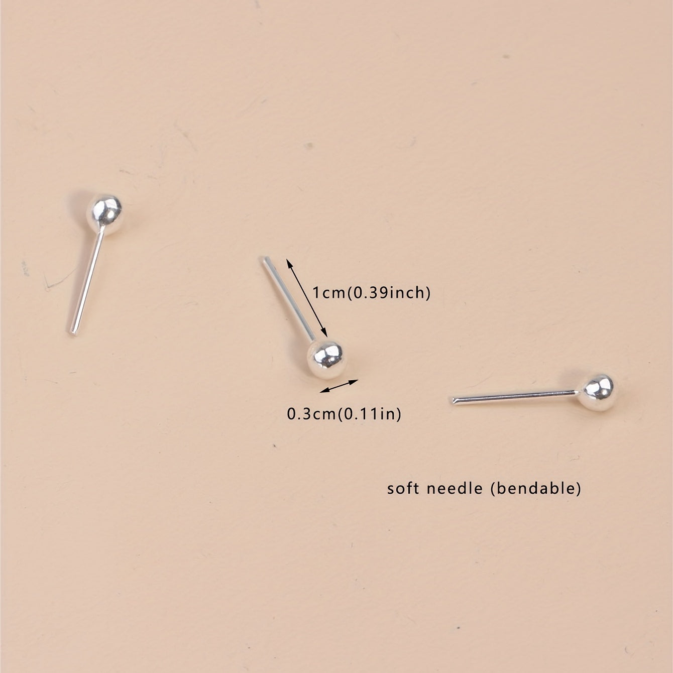 20pcs Golden Nose Ring Set Stud For Women Men Ball Straight Needle Body Piercing Jewelry