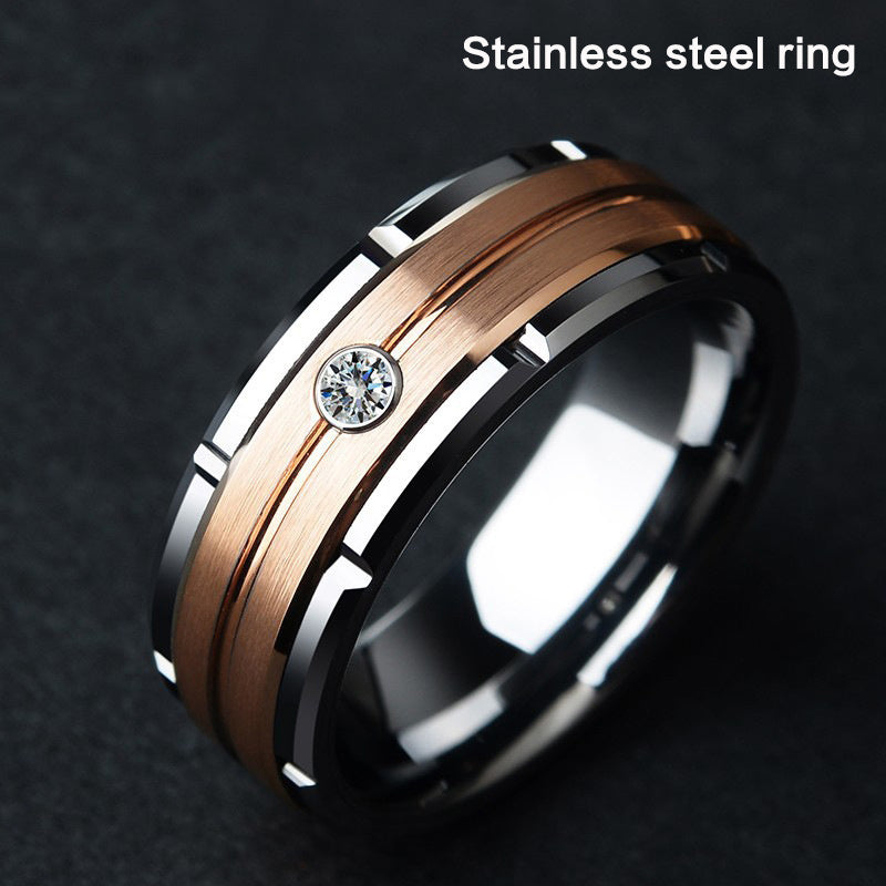 Stylish Stainless Steel Couples Rings in Rose Gold for Engagement and Wedding - Perfect Fit for Women and Men