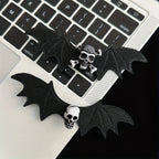 2pcs Punk Bat Hair Clip Halloween Skull Duckbill Clip Horror Bat Wing Alligator Clip For Women Girls Party Festival Decoration