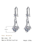 Elegant Moissanite Drop Earrings in 925 Sterling Silver for Women - Perfect for Weddings and Parties
