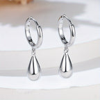 Golden / Silvery Droplet Pendant Hoop Earrings Retro Elegant Style Copper 18K Gold Plated Jewelry Daily Casual