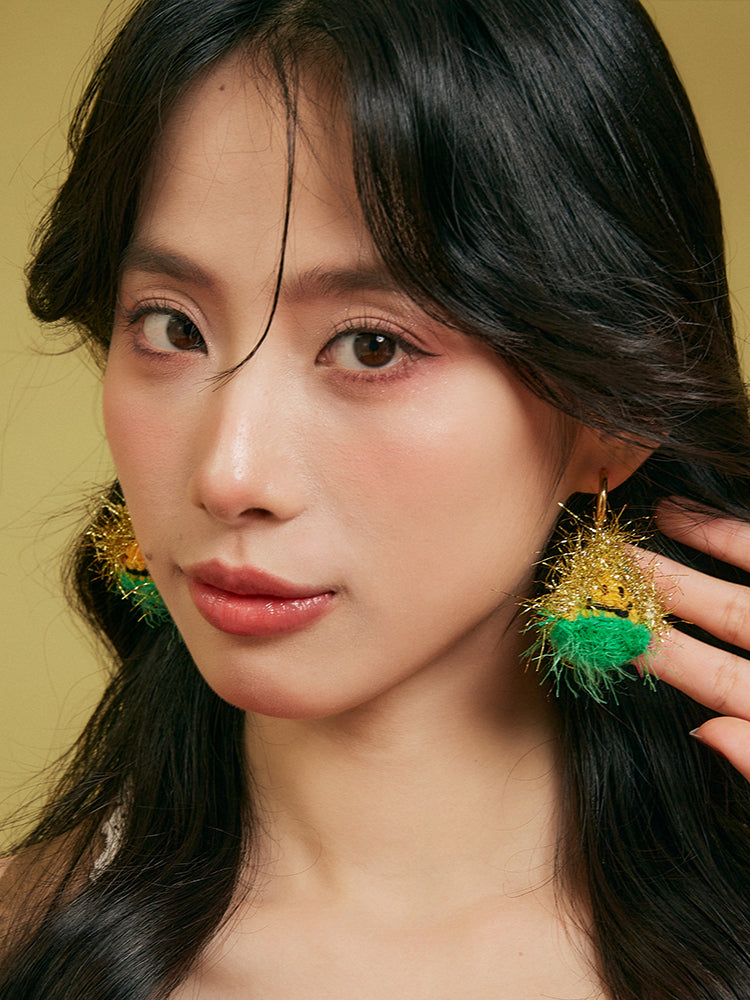 LB Hand Crochet "Triangle Tree" Earrings Christmas LOJL86