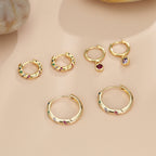 Three Pairs Of Cubic Zirconia Earrings, Tiny Cartilage Earrings, Pierced Party Favors