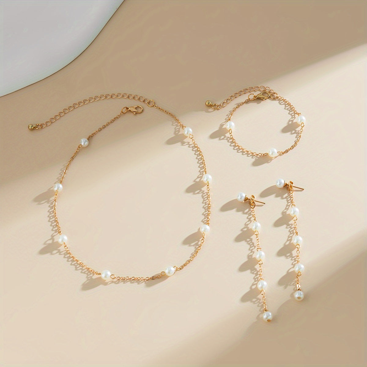 4pcs Earrings Necklace Plus Bracelet Classic Jewelry Set Match Daily Outfits Perfect Decor For Summer Vacation Wear Them To The Beach And Enjoy Your Holliday