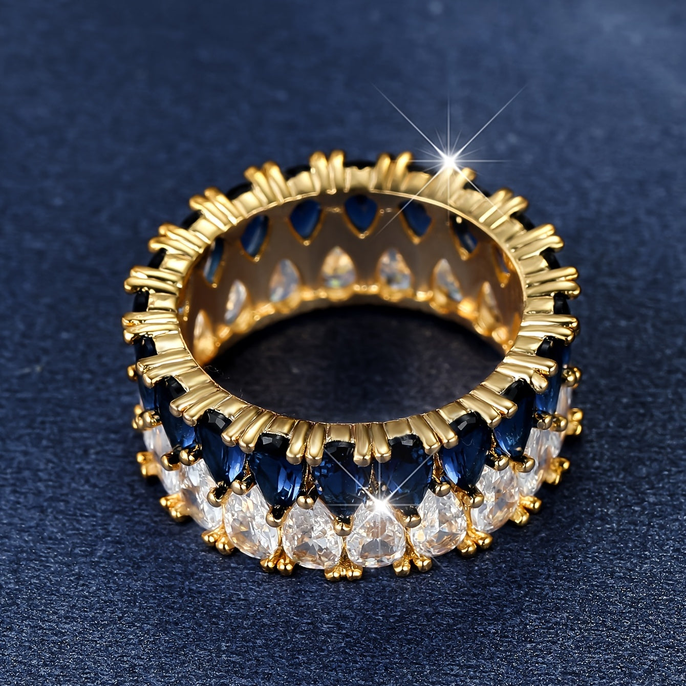 Sparkle with Love: 3A Zircon Double-Row Water Drop Ring - Perfect for Weddings & Valentine's Day!