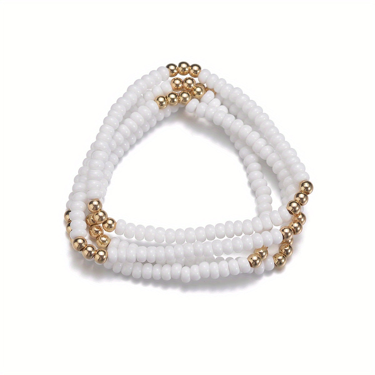 4pcs Boho White Resin Beads Bracelets Set For Women Girls Jewelry Gift Party Favors