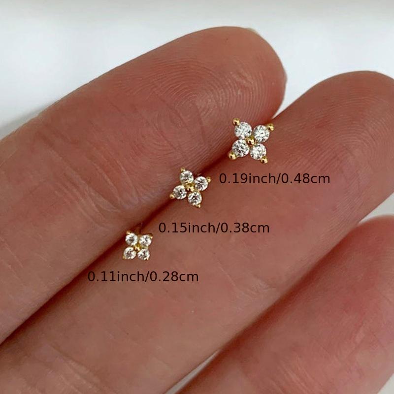 Add a Touch of Elegance with Our Small Flower Stud Earrings - 18K Gold Plated Jewelry for Women