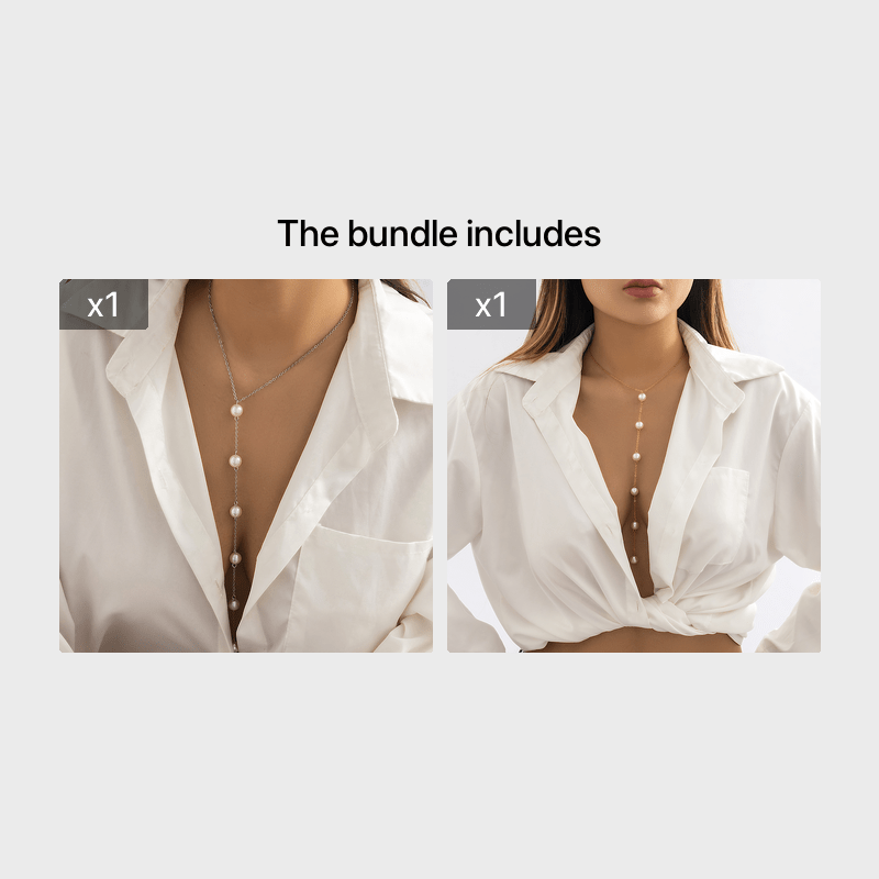 Enhance Your Style with Our Simple and Sexy Pearl Pendant Back Chain Necklace