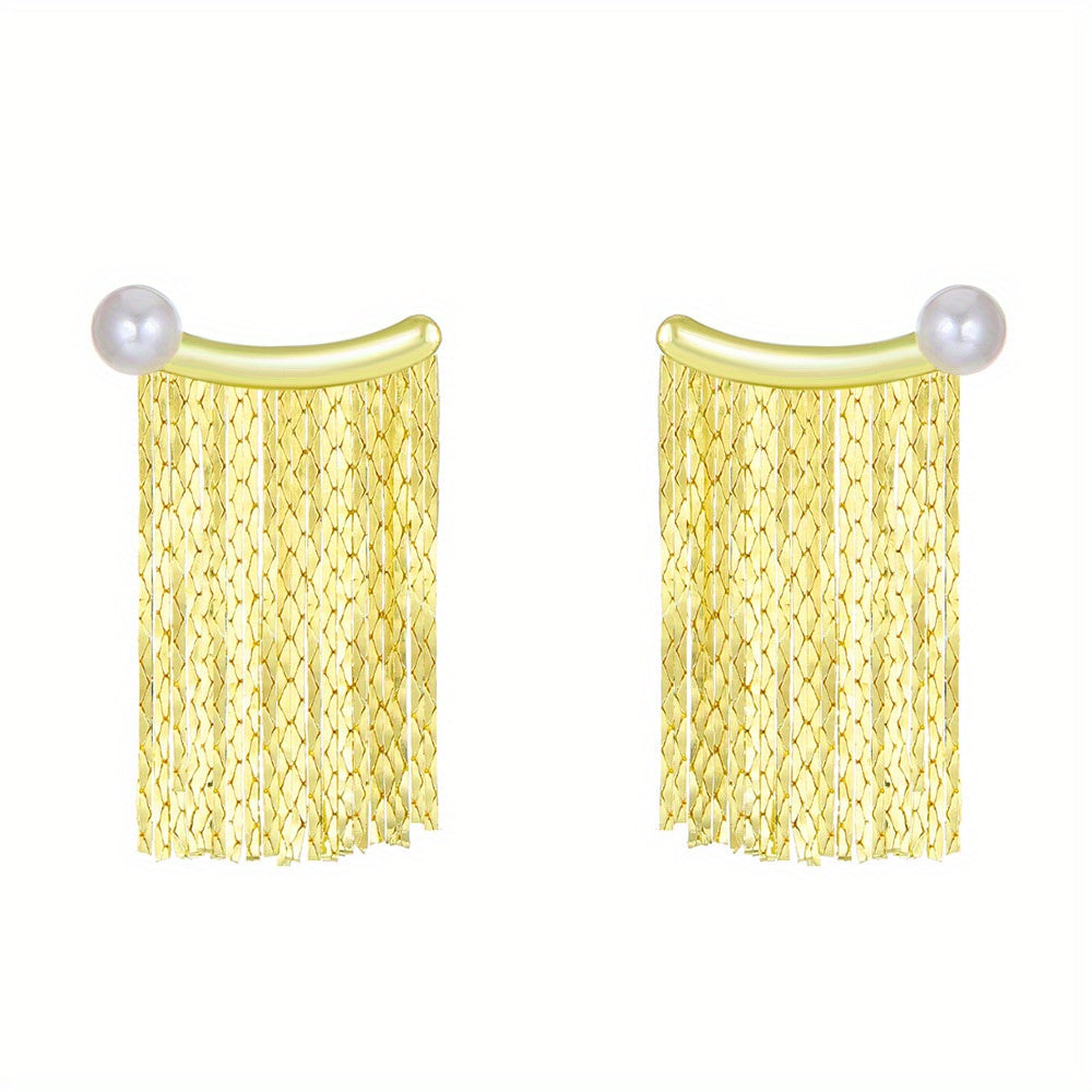 Vintage Light Luxury Tassel Dangle Earrings Women's High-end Waterfall Earrings Retro Gift For Girls Women (1 Pair)