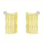 Vintage Light Luxury Tassel Dangle Earrings Women's High-end Waterfall Earrings Retro Gift For Girls Women (1 Pair)
