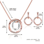 Sparkle with Simplicity: Simple Circle Jewelry Set with Inlaid Rhinestones - Perfect Gift for Women and Girls