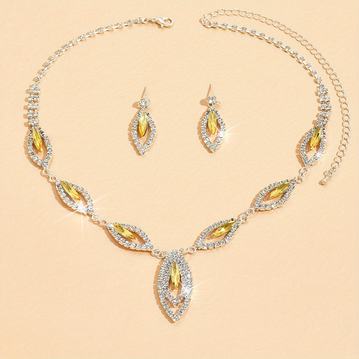 3pcs Elegant Silver Plated Rhinestone Jewelry Set for Weddings, Parties, and Special Occasions